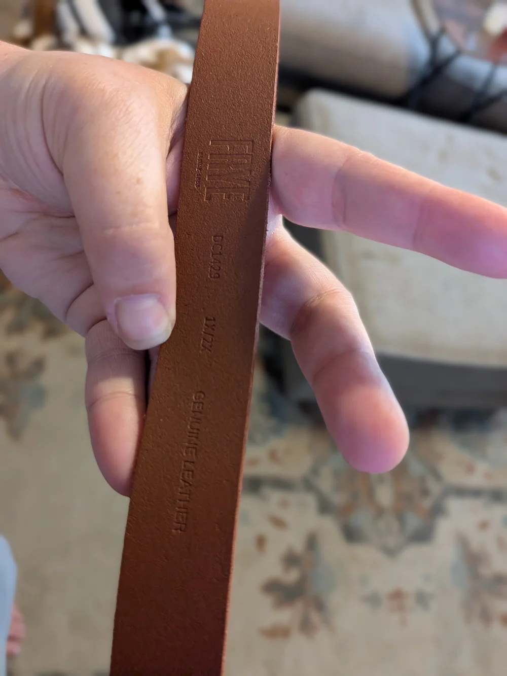 Frye Women's Brown Leather Belt with Brass Buckle - 1X/2X NWOT